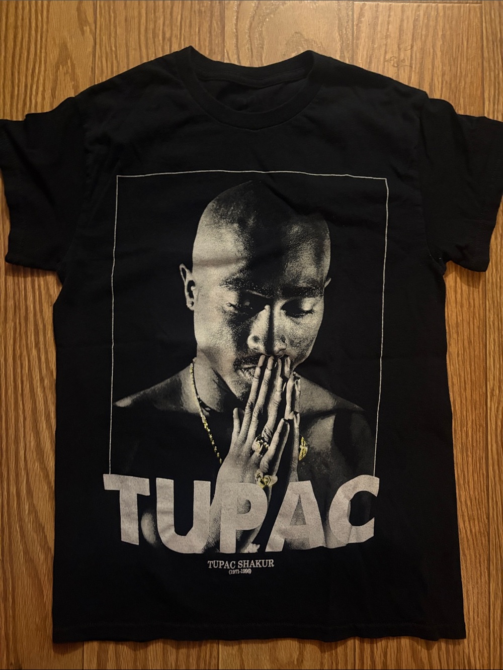 Black Tupac Graphic Short Sleeve Tee